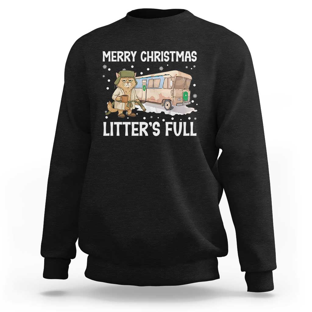 Funny Merry Christmas Litter's Full Cat Parody Sweatshirt Xmas Movie - Wonder Print Shop