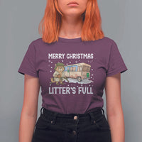 Funny Merry Christmas Litter's Full Cat Parody T Shirt For Women Xmas Movie - Wonder Print Shop