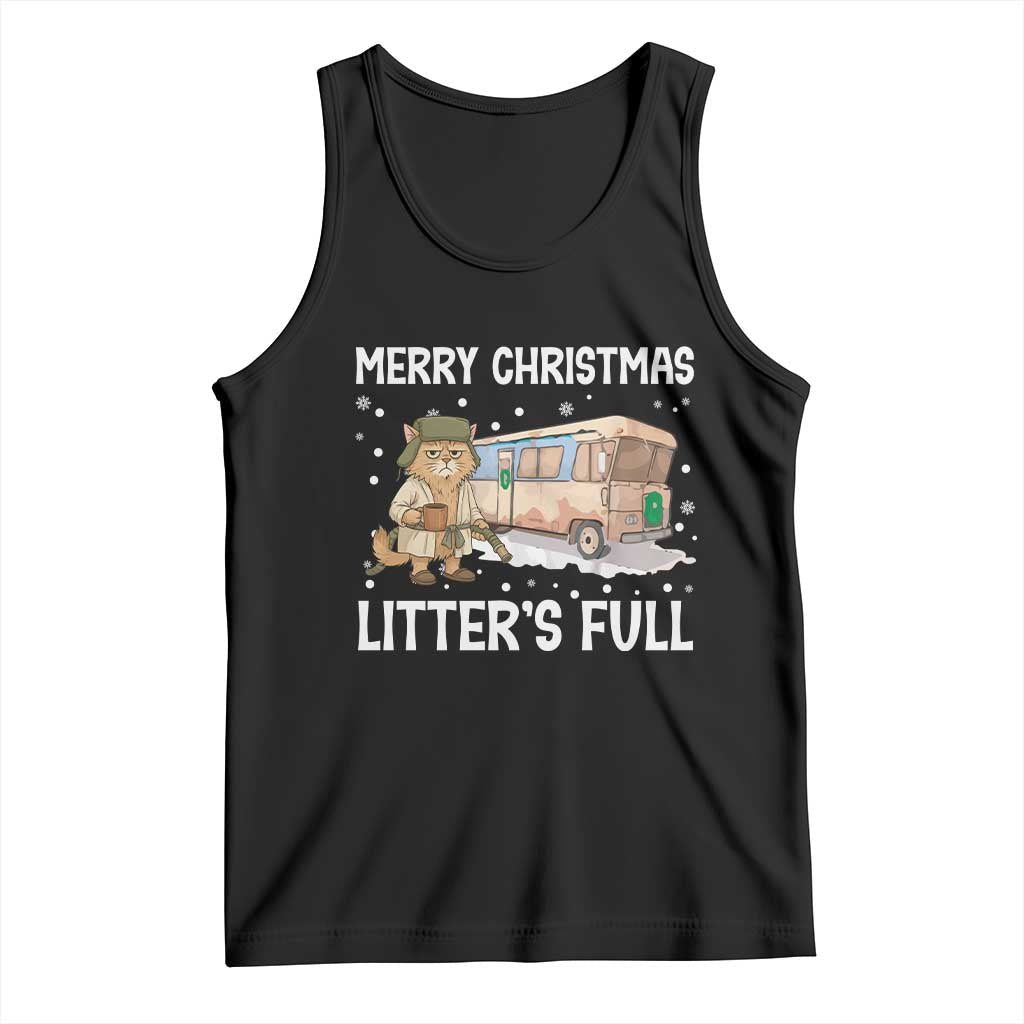 Funny Merry Christmas Litter's Full Cat Parody Tank Top Xmas Movie - Wonder Print Shop