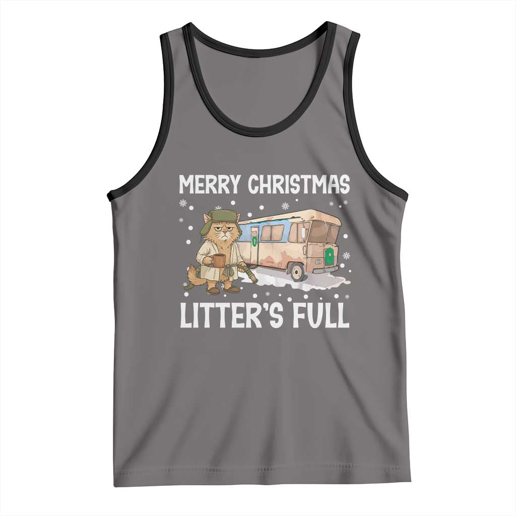 Funny Merry Christmas Litter's Full Cat Parody Tank Top Xmas Movie - Wonder Print Shop