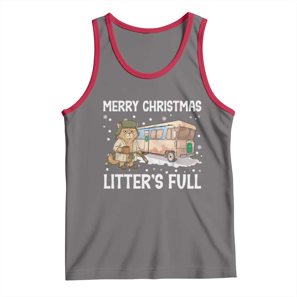 Funny Merry Christmas Litter's Full Cat Parody Tank Top Xmas Movie - Wonder Print Shop
