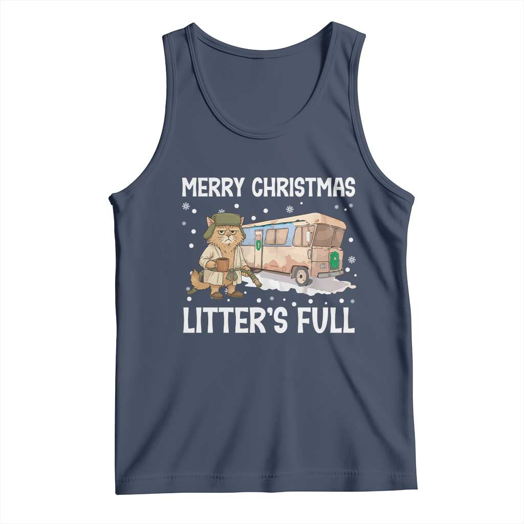 Funny Merry Christmas Litter's Full Cat Parody Tank Top Xmas Movie - Wonder Print Shop