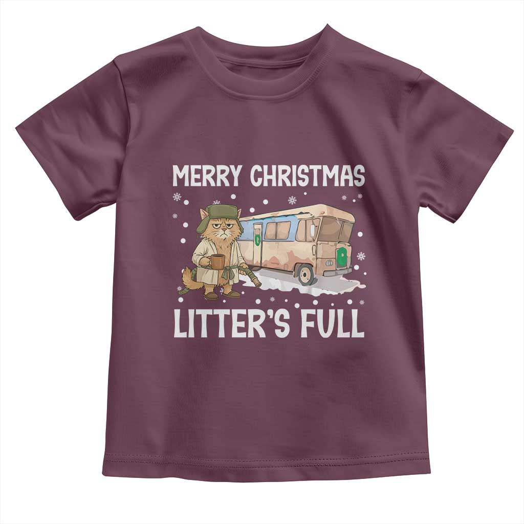 Funny Merry Christmas Litter's Full Cat Parody Toddler T Shirt Xmas Movie - Wonder Print Shop