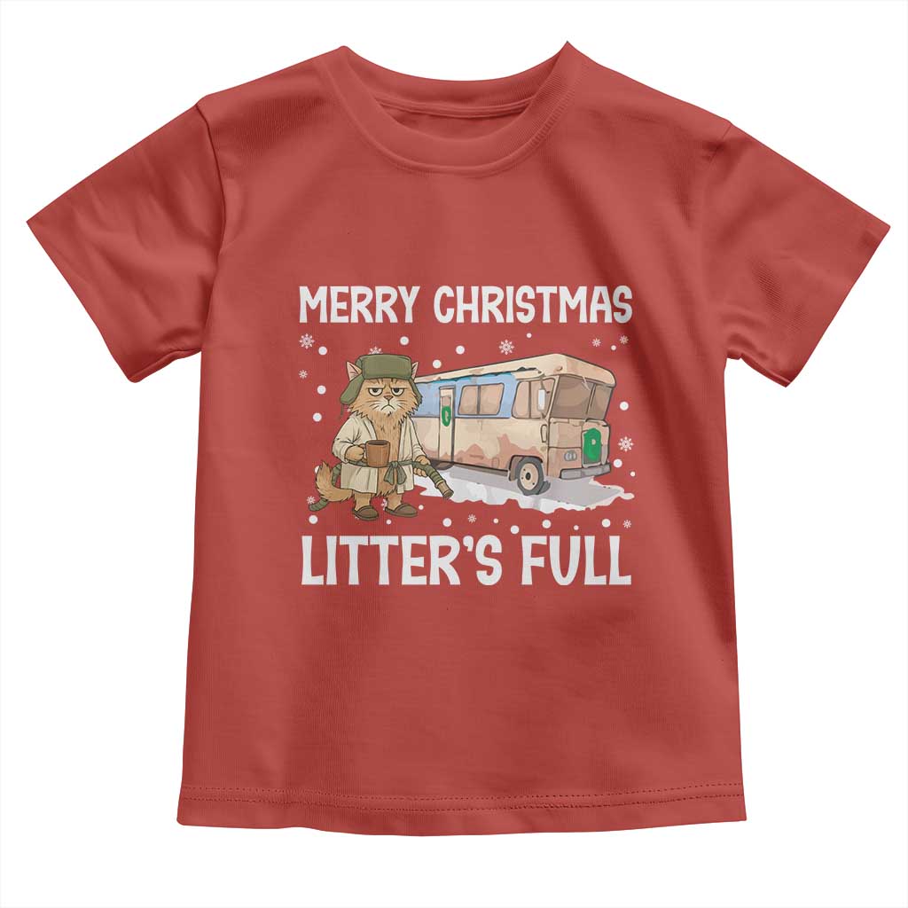 Funny Merry Christmas Litter's Full Cat Parody Toddler T Shirt Xmas Movie - Wonder Print Shop