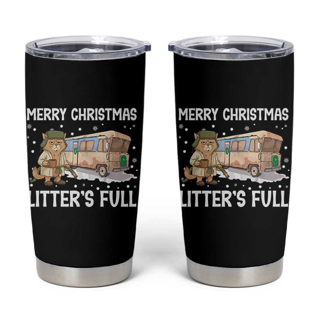 Funny Merry Christmas Litter's Full Cat Parody Tumbler Cup Xmas Movie - Wonder Print Shop
