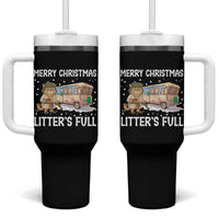 Funny Merry Christmas Litter's Full Cat Parody Tumbler With Handle Xmas Movie - Wonder Print Shop