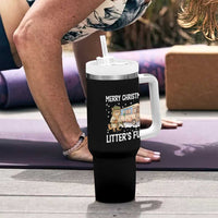Funny Merry Christmas Litter's Full Cat Parody Tumbler With Handle Xmas Movie - Wonder Print Shop