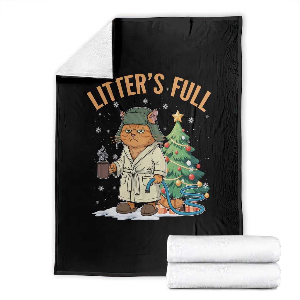 Funny Christmas Vacation Movie Litter's Full Cat Throw Blanket Xmas Tree - Wonder Print Shop