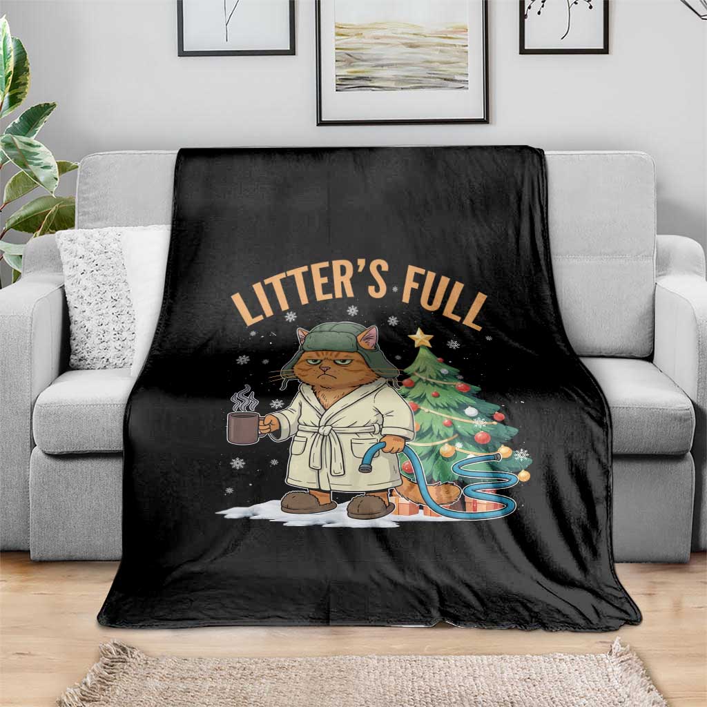Funny Christmas Vacation Movie Litter's Full Cat Throw Blanket Xmas Tree - Wonder Print Shop