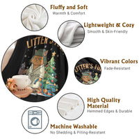 Funny Christmas Vacation Movie Litter's Full Cat Throw Blanket Xmas Tree - Wonder Print Shop