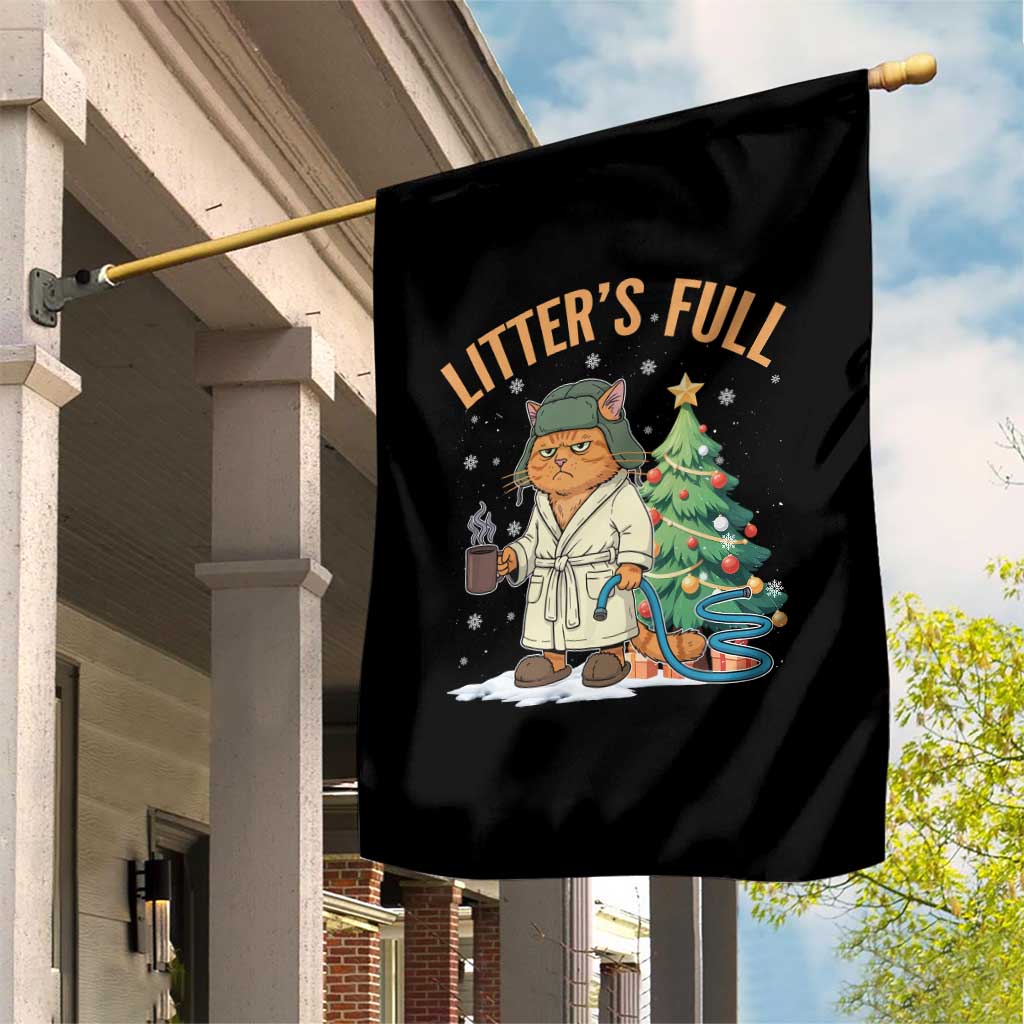 Funny Christmas Vacation Movie Litter's Full Cat Garden Flag Xmas Tree - Wonder Print Shop