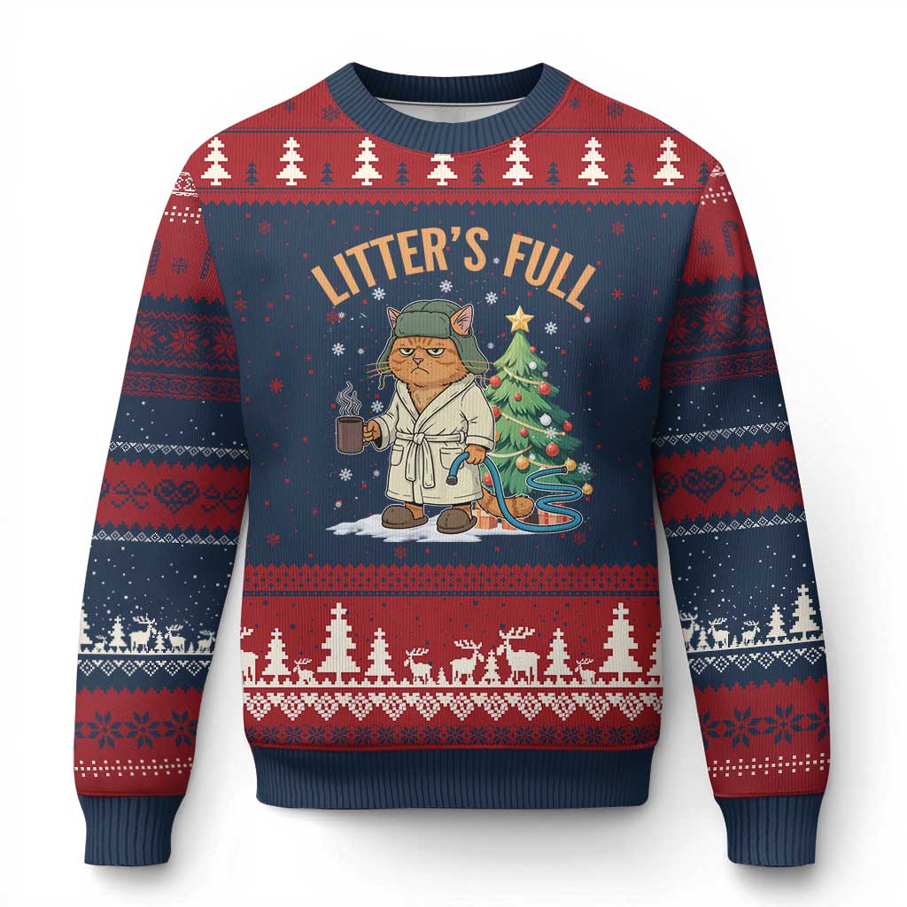 Funny Xmas Vacation Movie Litter's Full Cat Ugly Christmas Sweater Xmas Tree - Wonder Print Shop