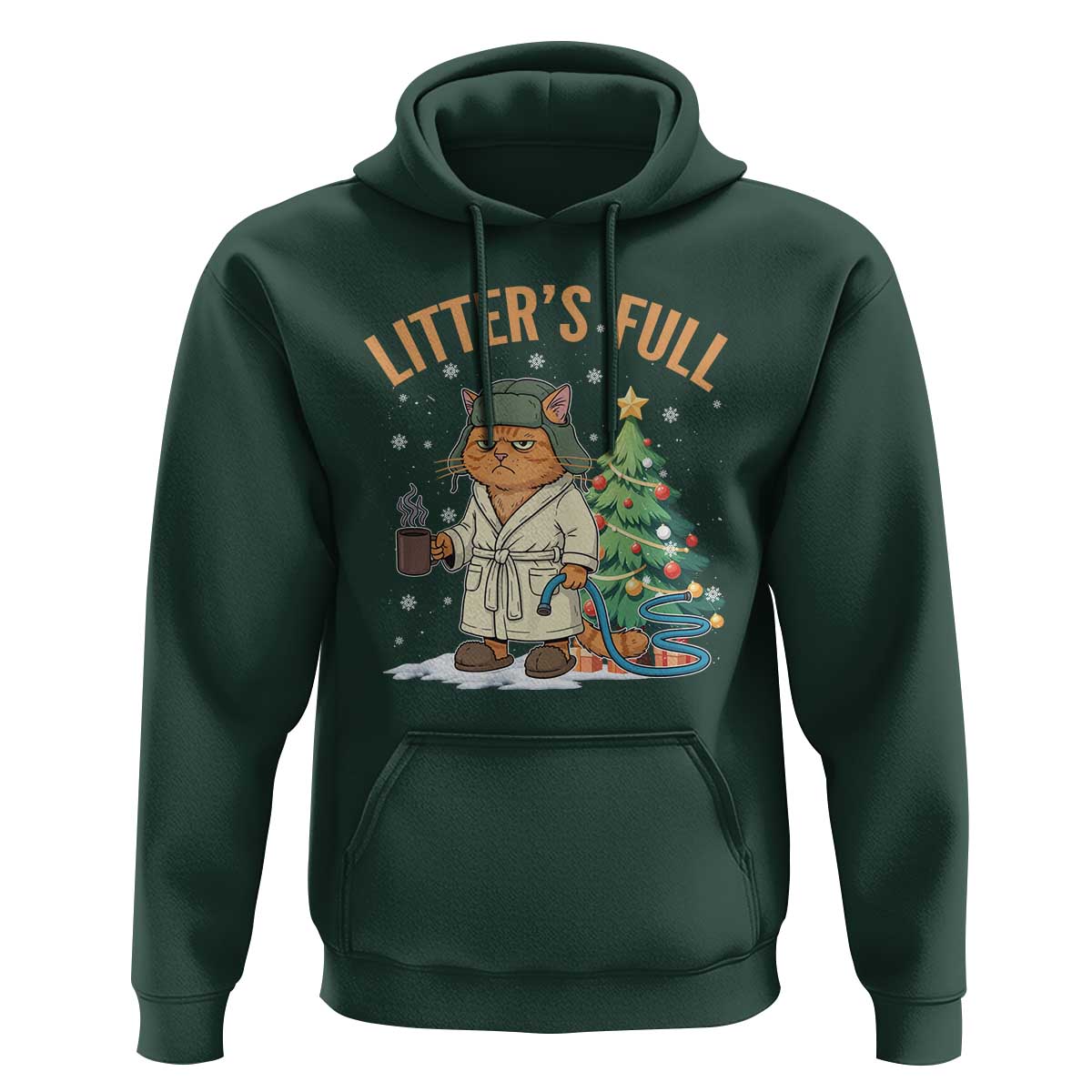 Funny Christmas Vacation Movie Litter's Full Cat Hoodie Xmas Tree - Wonder Print Shop