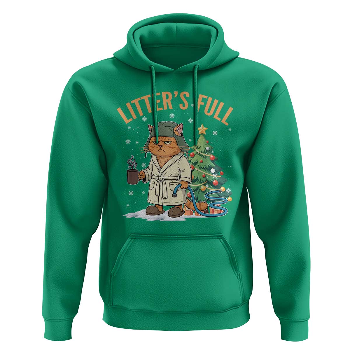 Funny Christmas Vacation Movie Litter's Full Cat Hoodie Xmas Tree - Wonder Print Shop