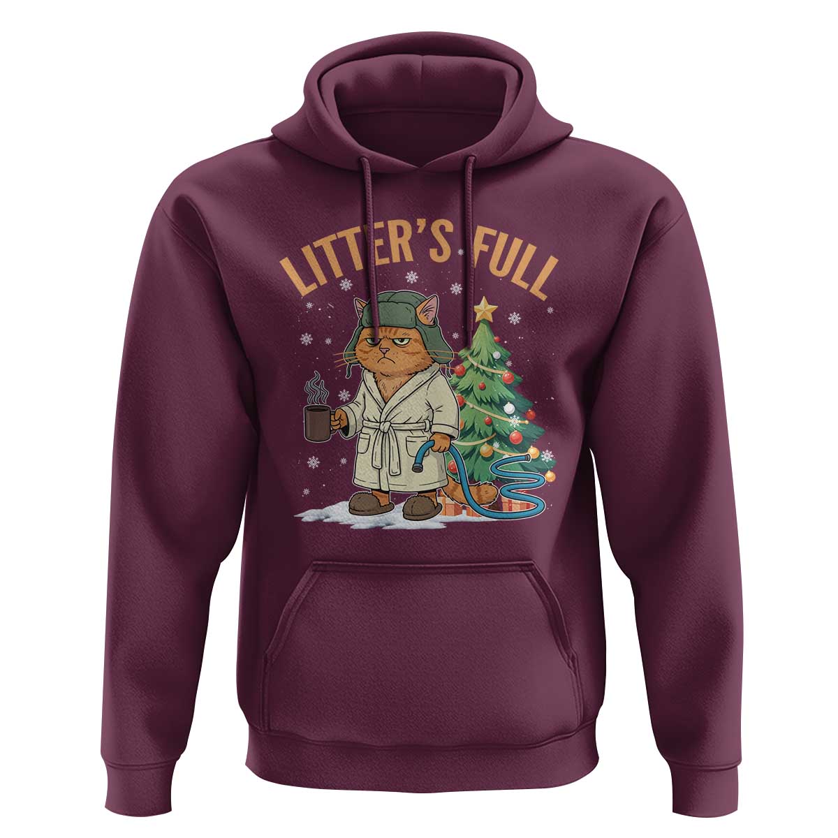 Funny Christmas Vacation Movie Litter's Full Cat Hoodie Xmas Tree - Wonder Print Shop