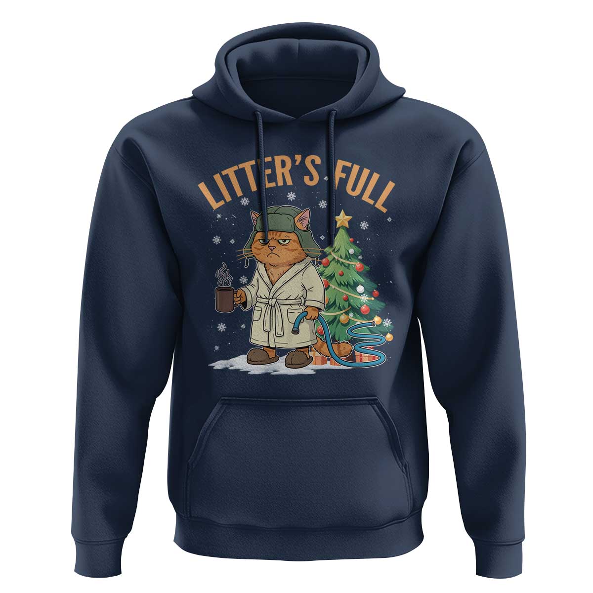 Funny Christmas Vacation Movie Litter's Full Cat Hoodie Xmas Tree - Wonder Print Shop