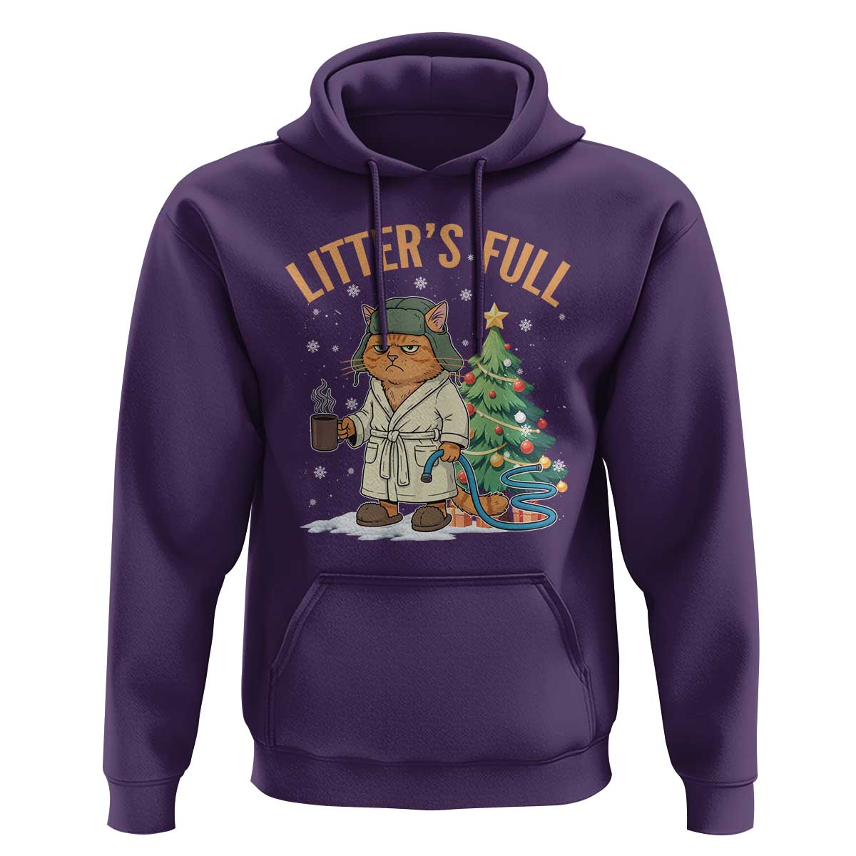 Funny Christmas Vacation Movie Litter's Full Cat Hoodie Xmas Tree - Wonder Print Shop