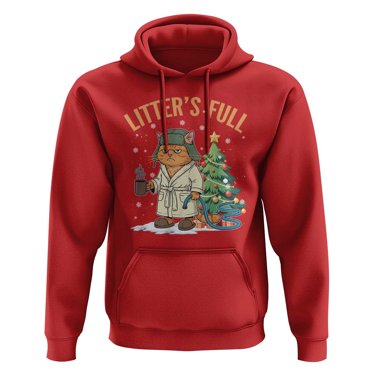 Funny Christmas Vacation Movie Litter's Full Cat Hoodie Xmas Tree - Wonder Print Shop