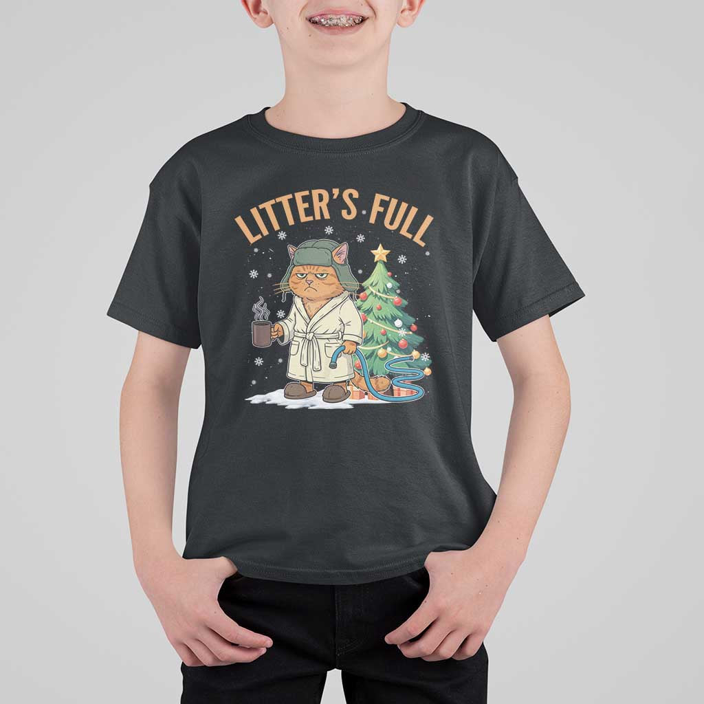 Funny Christmas Vacation Movie Litter's Full Cat T Shirt For Kid Xmas Tree - Wonder Print Shop