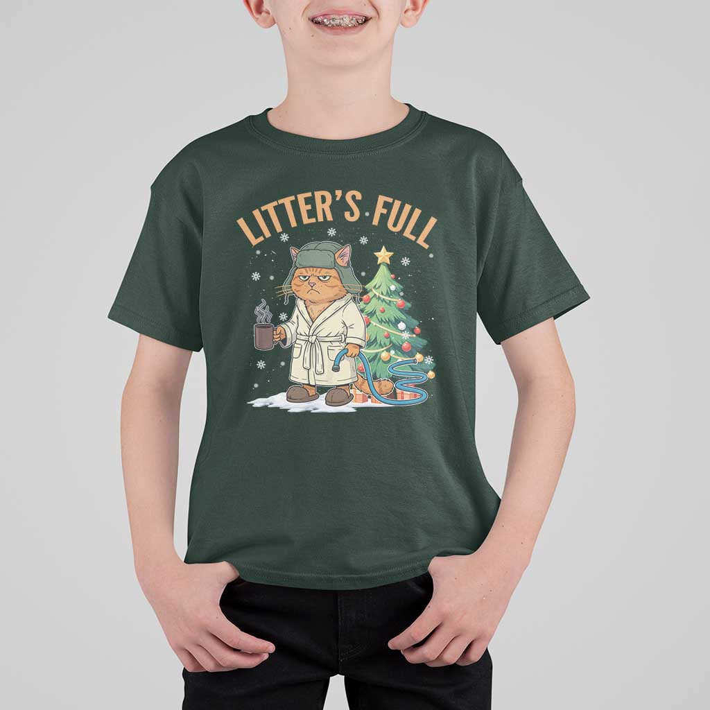 Funny Christmas Vacation Movie Litter's Full Cat T Shirt For Kid Xmas Tree - Wonder Print Shop