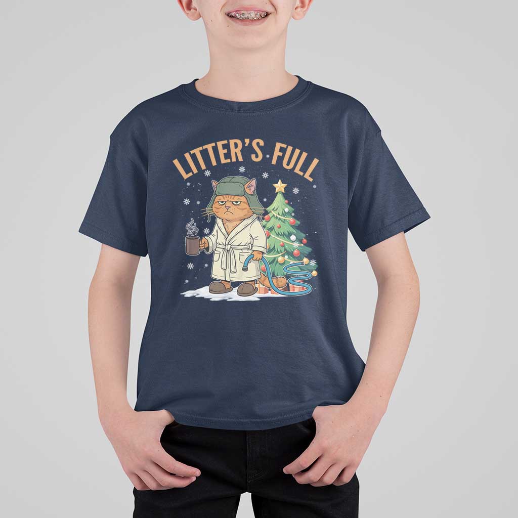 Funny Christmas Vacation Movie Litter's Full Cat T Shirt For Kid Xmas Tree - Wonder Print Shop