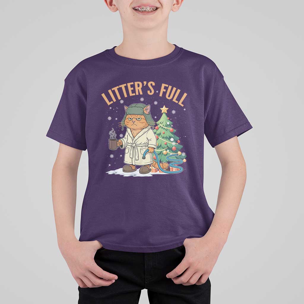 Funny Christmas Vacation Movie Litter's Full Cat T Shirt For Kid Xmas Tree - Wonder Print Shop
