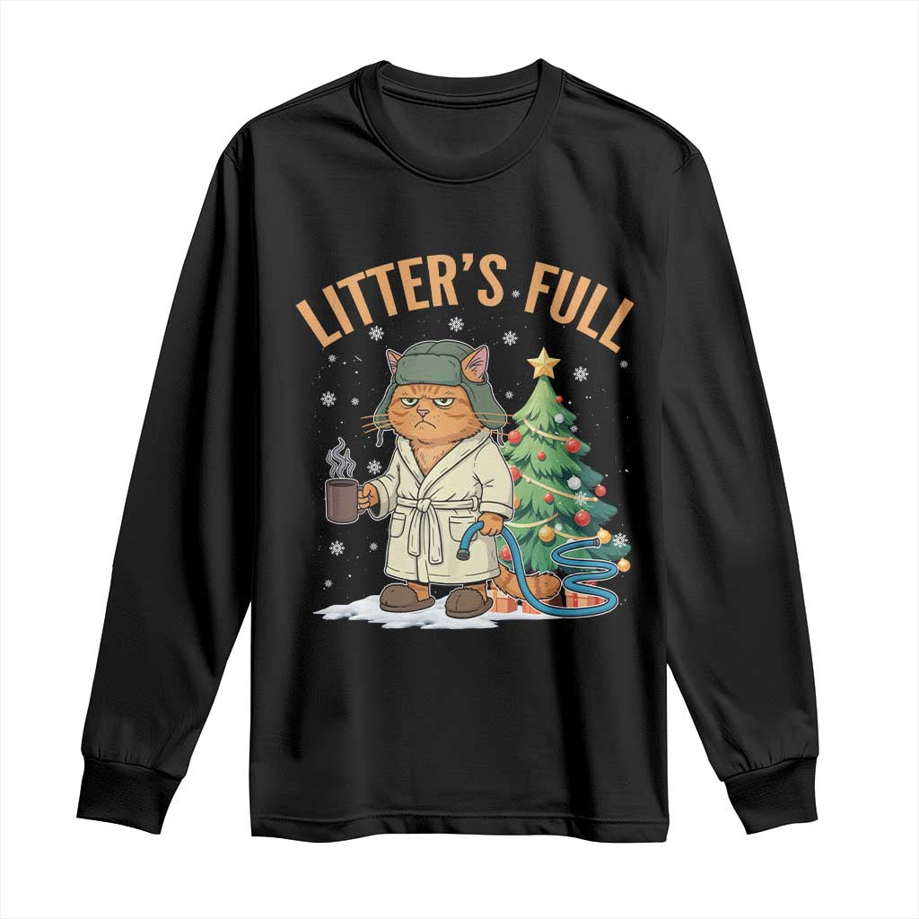 Funny Christmas Vacation Movie Litter's Full Cat Long Sleeve Shirt Xmas Tree - Wonder Print Shop