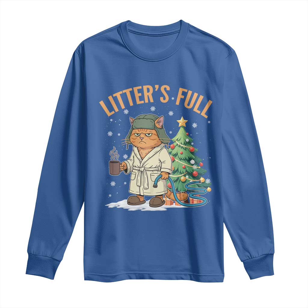 Funny Christmas Vacation Movie Litter's Full Cat Long Sleeve Shirt Xmas Tree - Wonder Print Shop