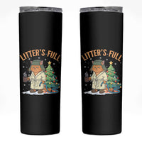 Funny Christmas Vacation Movie Litter's Full Cat Skinny Tumbler Xmas Tree - Wonder Print Shop