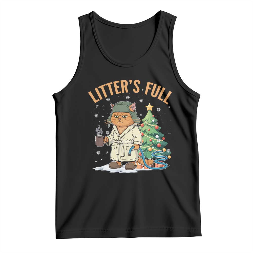 Funny Christmas Vacation Movie Litter's Full Cat Tank Top Xmas Tree - Wonder Print Shop