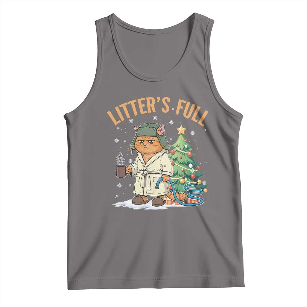 Funny Christmas Vacation Movie Litter's Full Cat Tank Top Xmas Tree - Wonder Print Shop
