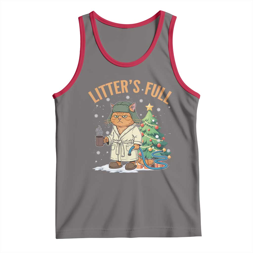 Funny Christmas Vacation Movie Litter's Full Cat Tank Top Xmas Tree - Wonder Print Shop