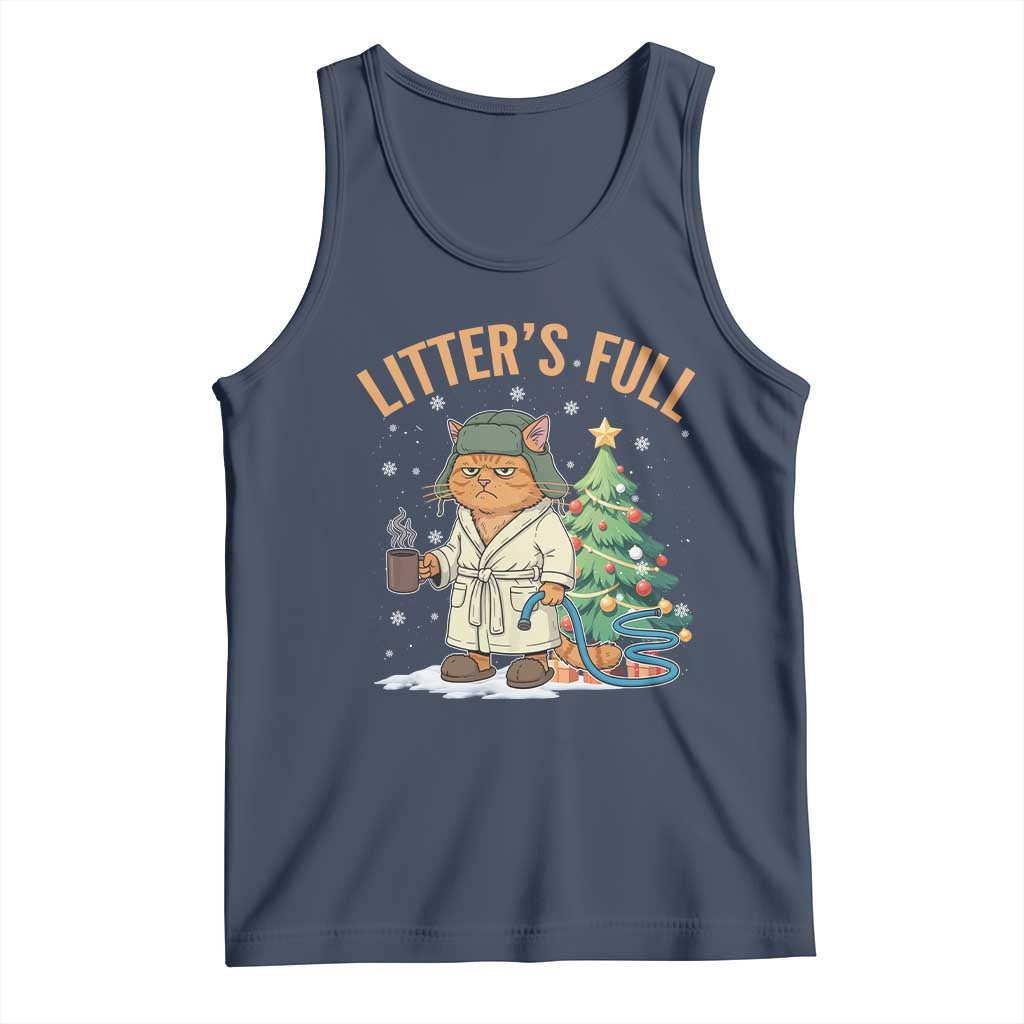 Funny Christmas Vacation Movie Litter's Full Cat Tank Top Xmas Tree - Wonder Print Shop