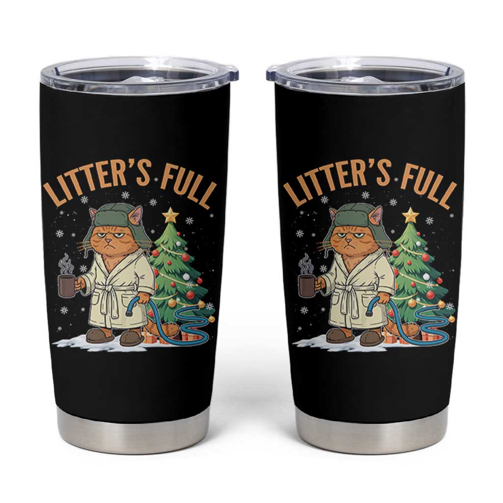 Funny Christmas Vacation Movie Litter's Full Cat Tumbler Cup Xmas Tree - Wonder Print Shop
