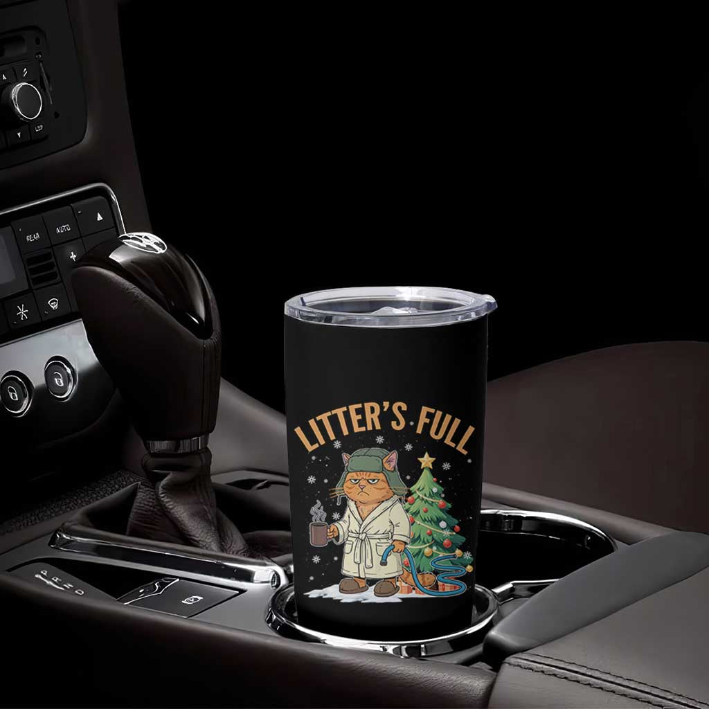 Funny Christmas Vacation Movie Litter's Full Cat Tumbler Cup Xmas Tree - Wonder Print Shop