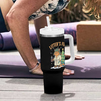 Funny Christmas Vacation Movie Litter's Full Cat Tumbler With Handle Xmas Tree - Wonder Print Shop