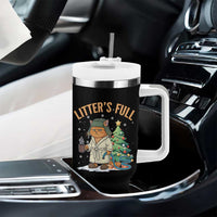 Funny Christmas Vacation Movie Litter's Full Cat Tumbler With Handle Xmas Tree - Wonder Print Shop