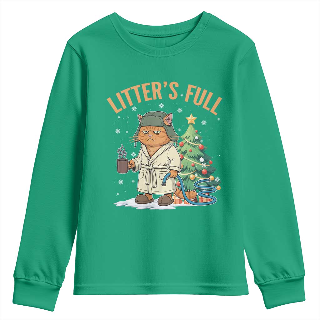 Funny Christmas Vacation Movie Litter's Full Cat Youth Sweatshirt Xmas Tree - Wonder Print Shop