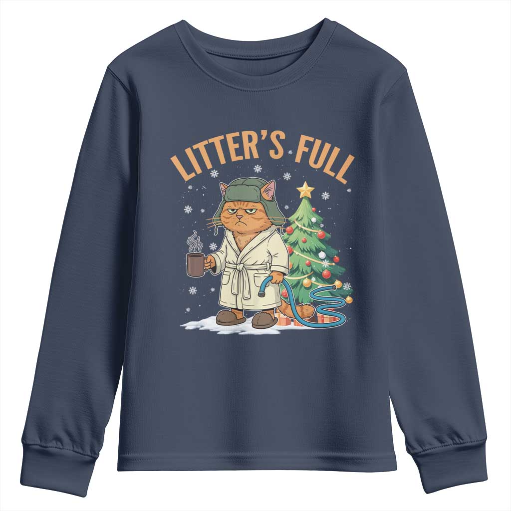 Funny Christmas Vacation Movie Litter's Full Cat Youth Sweatshirt Xmas Tree - Wonder Print Shop