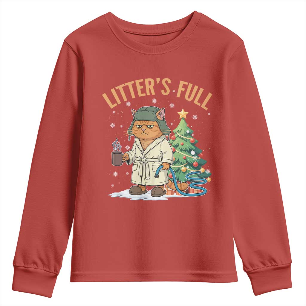 Funny Christmas Vacation Movie Litter's Full Cat Youth Sweatshirt Xmas Tree - Wonder Print Shop