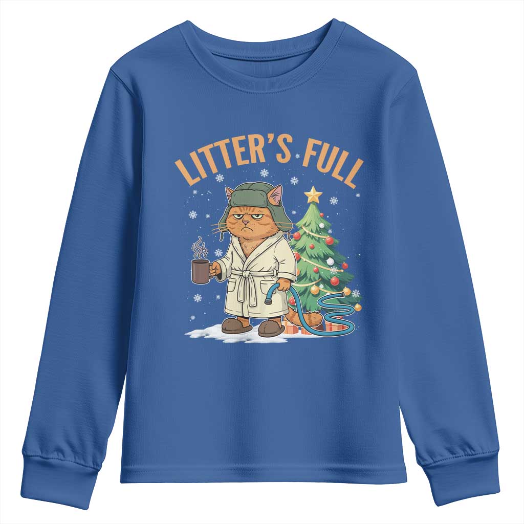 Funny Christmas Vacation Movie Litter's Full Cat Youth Sweatshirt Xmas Tree - Wonder Print Shop