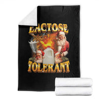 Funny Christmas Santa Lactose Tolerant Throw Blanket Xmas Tummy Ironic Sarcastic Meme - Wonder Print Shop