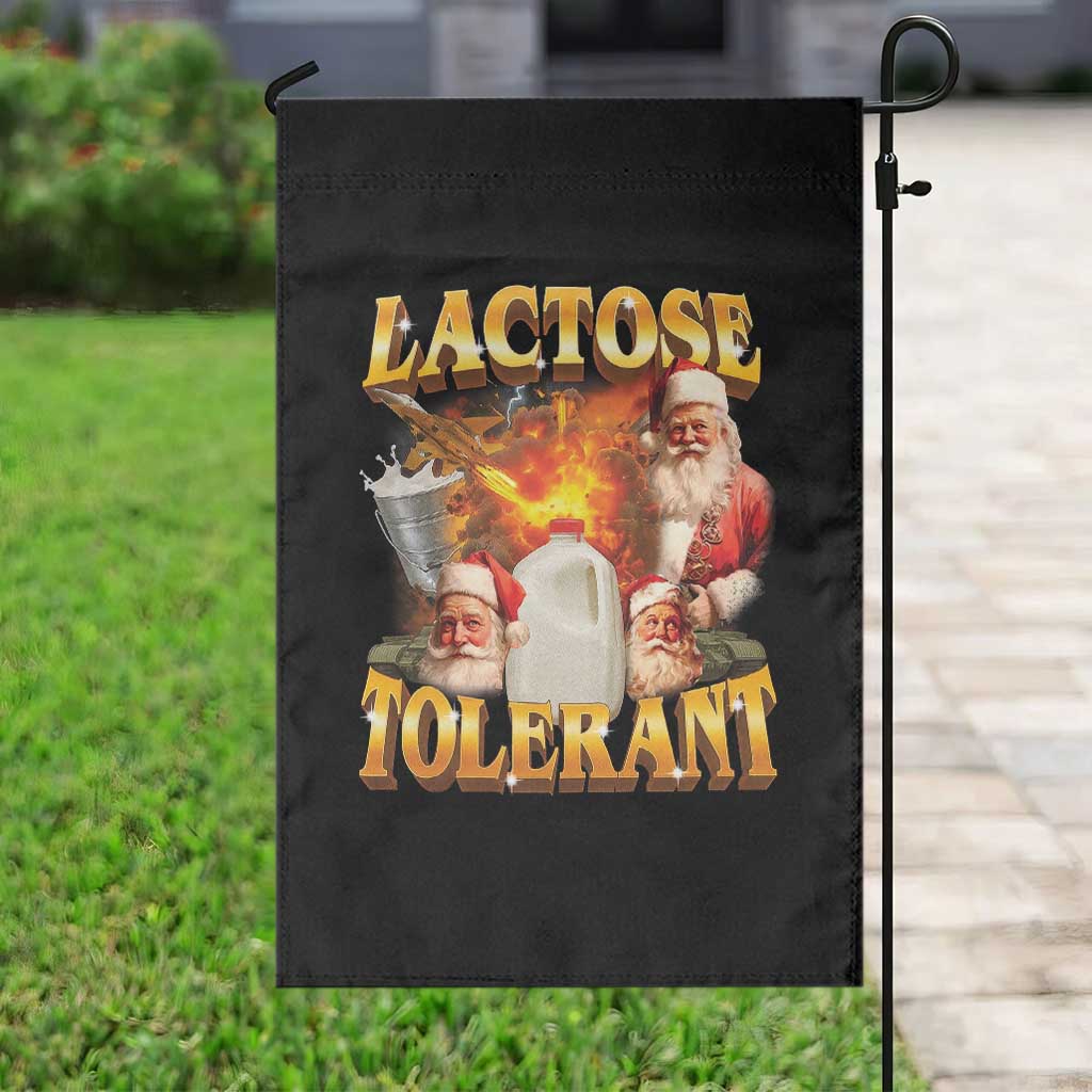 Funny Christmas Santa Lactose Tolerant Garden Flag Xmas Tummy Ironic Sarcastic Meme - Wonder Print Shop