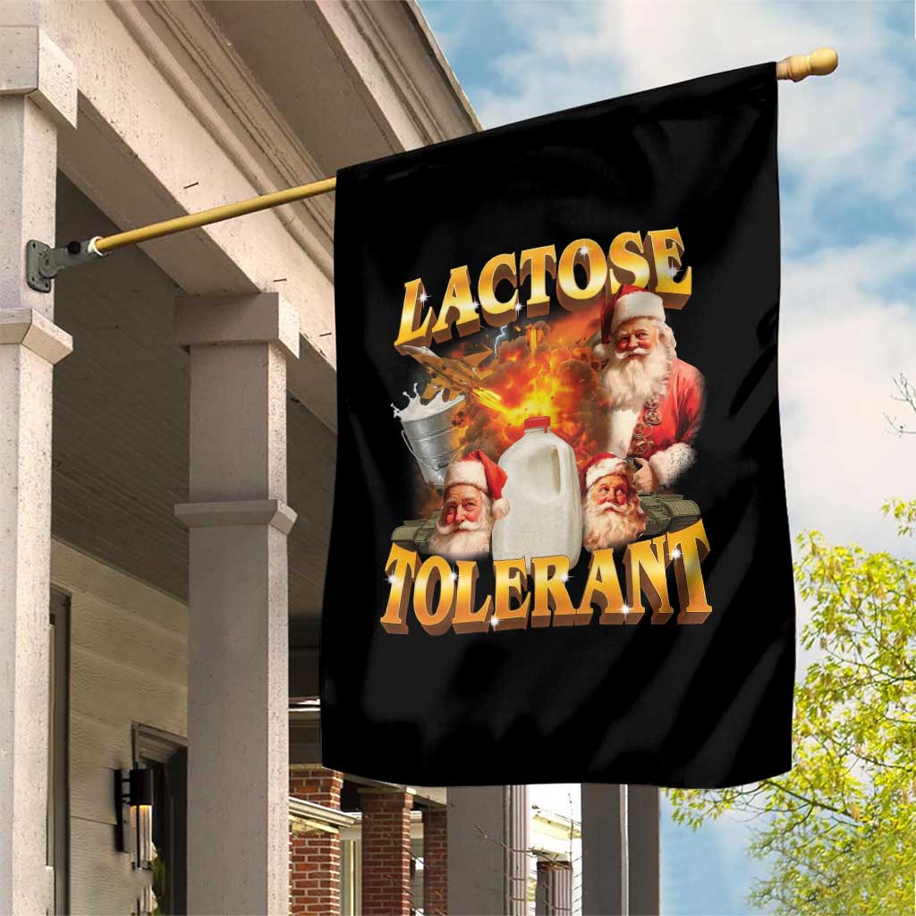 Funny Christmas Santa Lactose Tolerant Garden Flag Xmas Tummy Ironic Sarcastic Meme - Wonder Print Shop