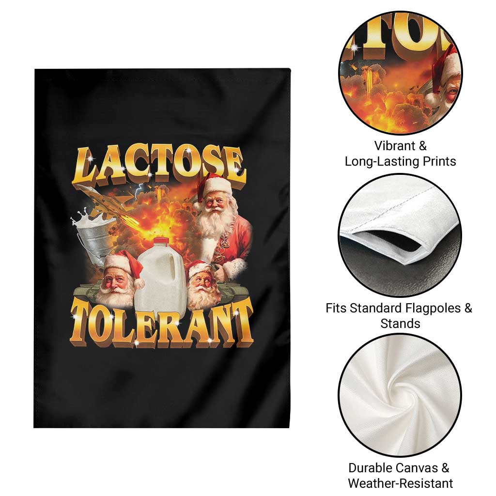 Funny Christmas Santa Lactose Tolerant Garden Flag Xmas Tummy Ironic Sarcastic Meme - Wonder Print Shop
