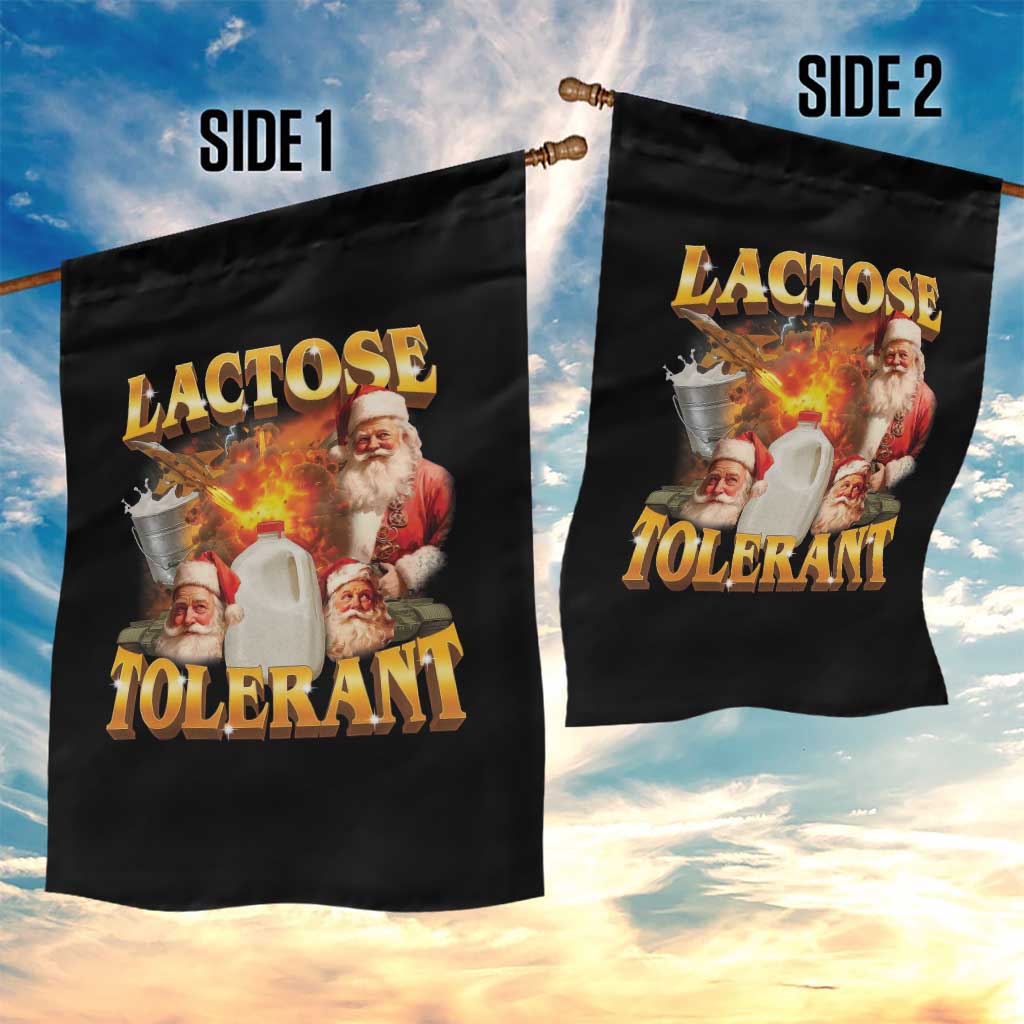Funny Christmas Santa Lactose Tolerant Garden Flag Xmas Tummy Ironic Sarcastic Meme - Wonder Print Shop