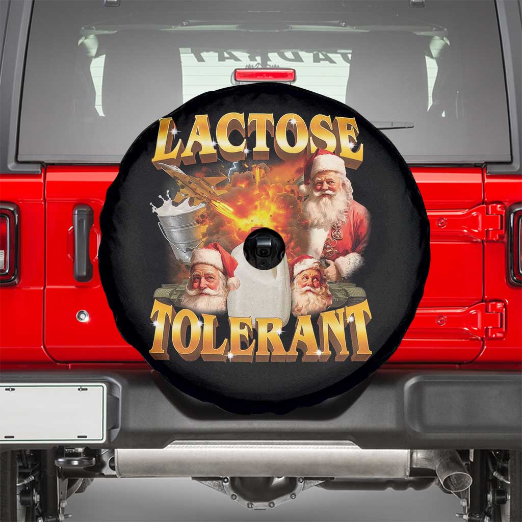 Funny Christmas Santa Lactose Tolerant Spare Tire Cover Xmas Tummy Ironic Sarcastic Meme - Wonder Print Shop