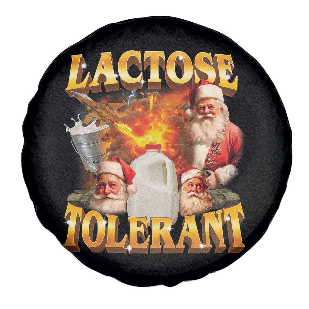 Funny Christmas Santa Lactose Tolerant Spare Tire Cover Xmas Tummy Ironic Sarcastic Meme - Wonder Print Shop