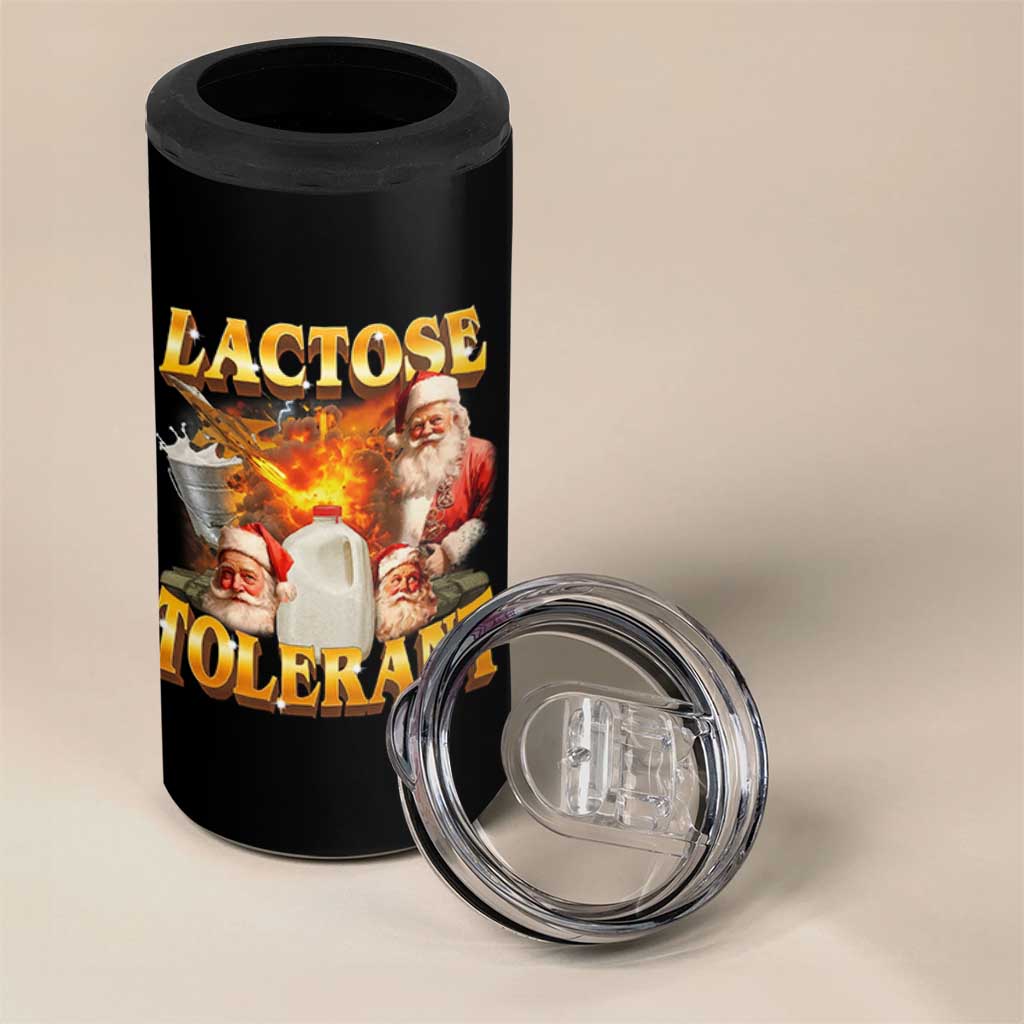 Funny Christmas Santa Lactose Tolerant 4 in 1 Can Cooler Tumbler Xmas Tummy Ironic Sarcastic Meme - Wonder Print Shop