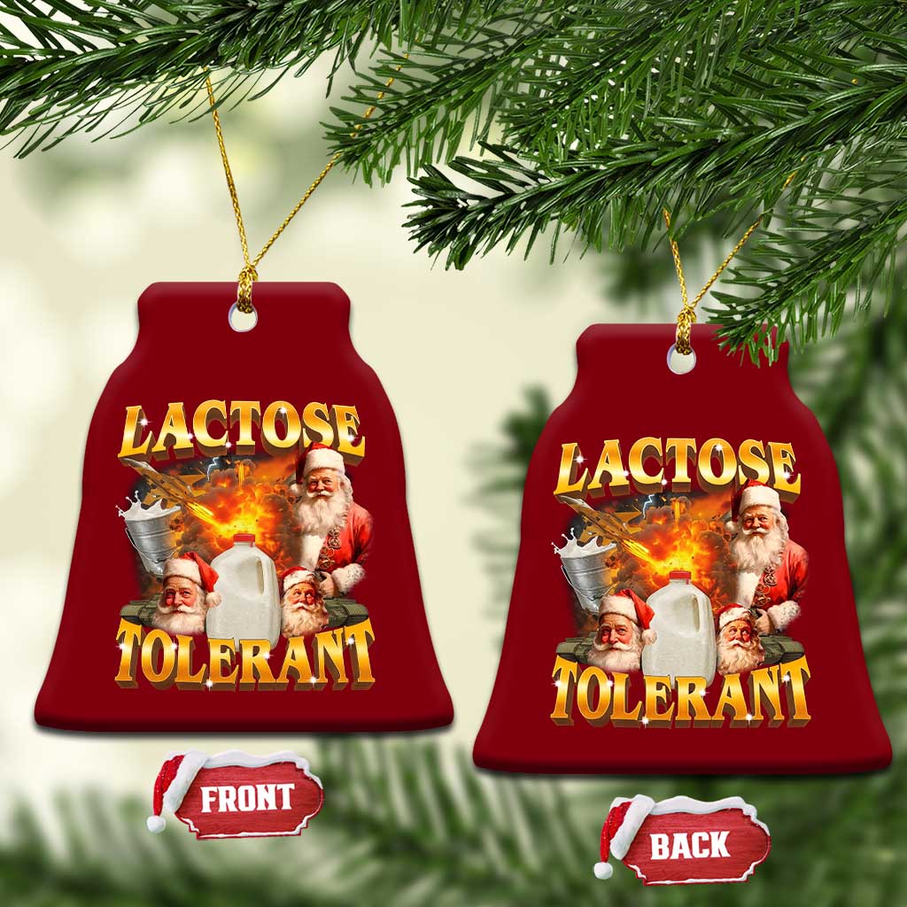 Funny Christmas Santa Lactose Tolerant Ceramic Ornament Xmas Tummy Ironic Sarcastic Meme - Wonder Print Shop